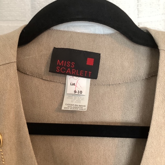 Miss Scarlett  Junior’s 2Piece Skirt Suit Tan Size 9/10 - Picture 8 of 8